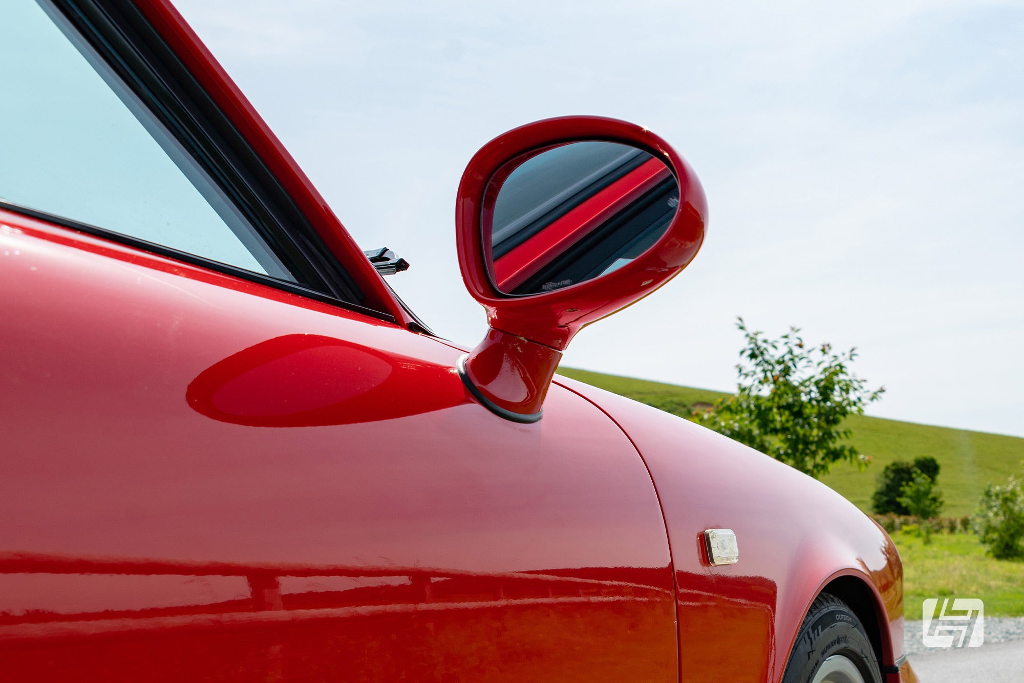 Guards Red Porsche 964 Cup style door mirror 